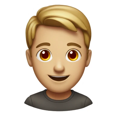 A smiling emoji with low red eyes sticker