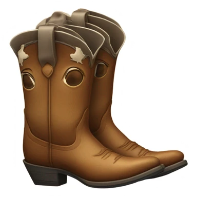 cowgirl boots cow isolated realistic sticker