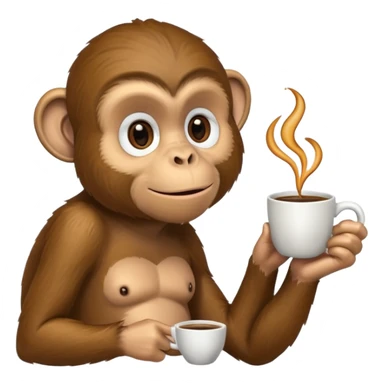 side profile monkey sipping coffee  sticker
