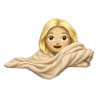 Blonde Woman laying on the couch with a blanket sticker