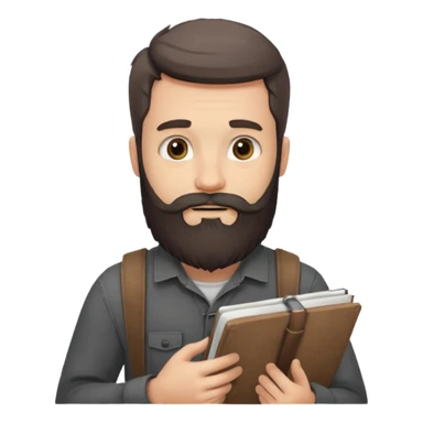 Bearded man with charcoal + sketchbook sticker