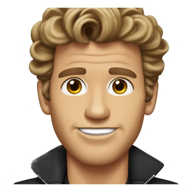 Jeff conaway grease with brown hair curled in middle of forehead  sticker