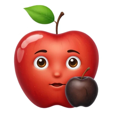 cloud holding apple and prune sticker