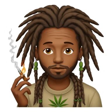 Black guy with dreads smoking weed sticker