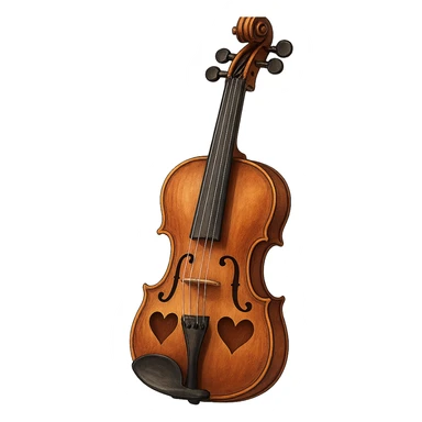 romantic violin with heart-shaped f-holes sticker