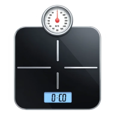 Digital weight scale with 0:00 on it sticker