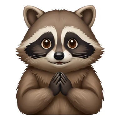 A raccoon rubbing its hands together sticker