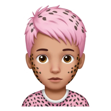 boy with baby pink leopard print hair ￼ sticker