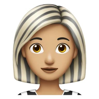 Lady with black hair blond stripes  sticker