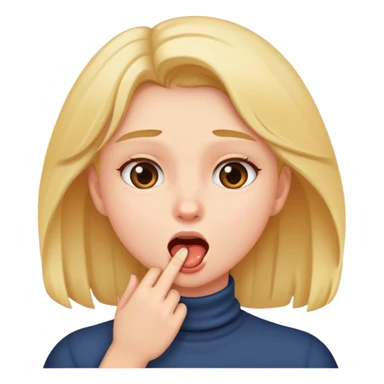 girl grabbing her throat sticker