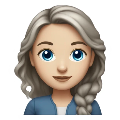 Russian white girl, blue-grey eyes, middle brunette hair, book in hand  sticker