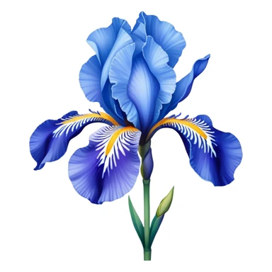 single Sky Blue Iris, straight stem sticker