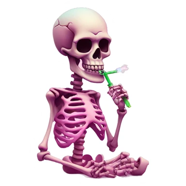 Cute skeleton smoking pink colored hookah  sticker