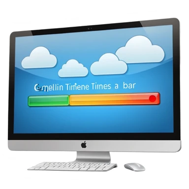 computer screen with a timeline bar sticker
