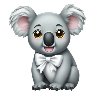 Koala with a white bow sticker