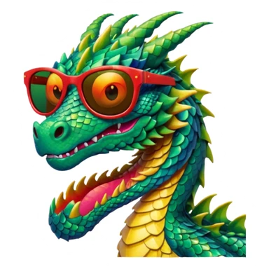 colorful dragon wearing sunglasses sticker
