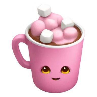 Pink hot chocolate with marshmallows  sticker