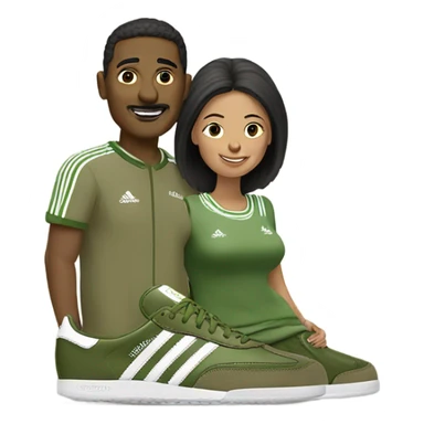 couple khaki green adidas samba sticker
