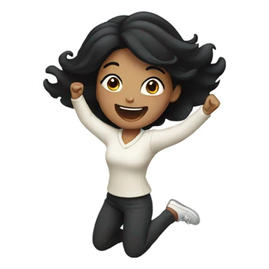Jumping Woman black hear sticker