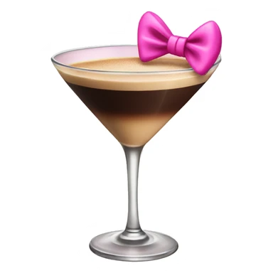 espresso martini with a pink bow  sticker