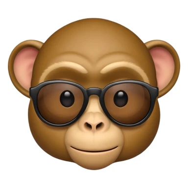 Make a suspicious emoji  that looks like a monkey in a mafia with mafia black glasses sticker