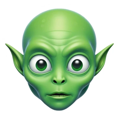 Alien with chin balls sticker