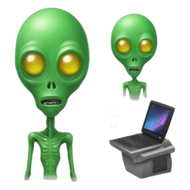 Alien combine with man with a boggle sticker