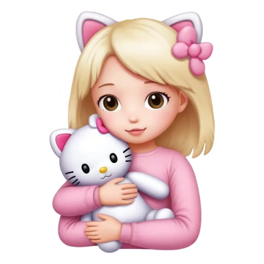  cute hello kitty teddy bears hugging  sticker