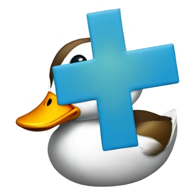 Duck wearing Christian cross around neck  sticker