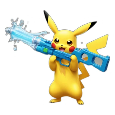 pikachu with a watergun sticker