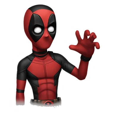dead pool suprised  and put his both hands on mouth like in movies sticker