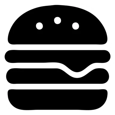 burger icon, solid filled, bold icon style sticker