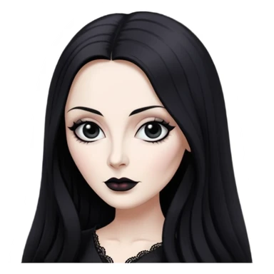 morticia addams black eyes sticker