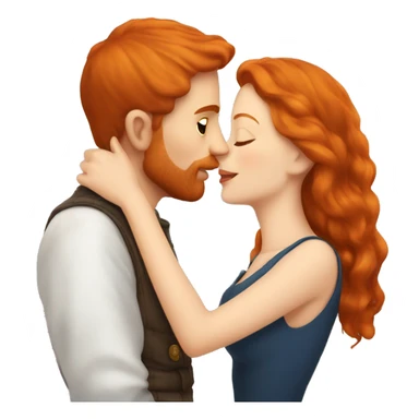 Slavic Redhead Kissing French man  sticker