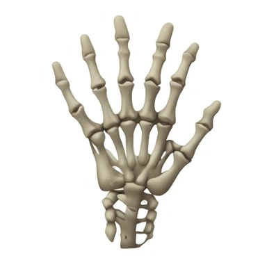 Skeleton hand with 2 fingers up sticker