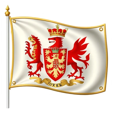 flag with heraldic emblem of york sticker