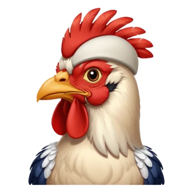 rooster with baseball hat sticker