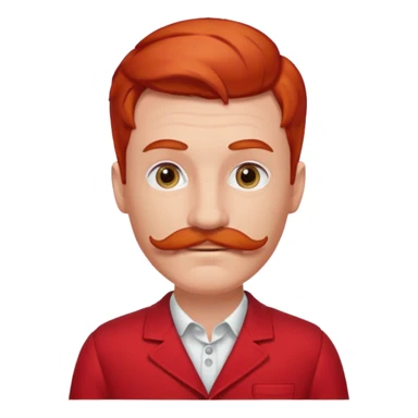 red haired guy with moustache and red outfit sticker