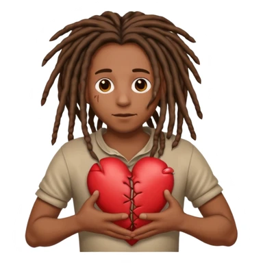 Holding heart out of chest brown skin person with dreads sticker
