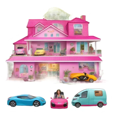 Barbie dream house racing Caravan motorbike tuk tuk  sticker