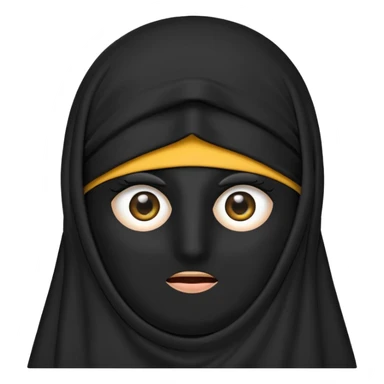classic emoji style black burqa with eyes visible no text sticker
