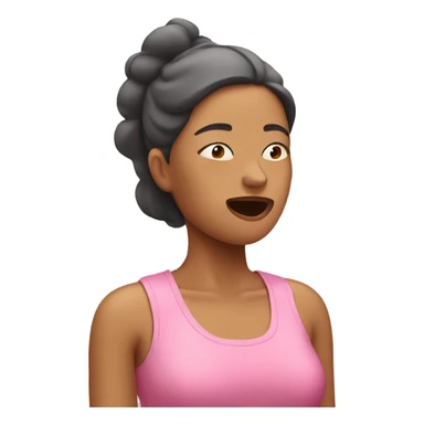 Woman in pink doing breathing exercises sticker