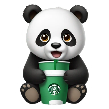 Panda drinking Starbucks  sticker