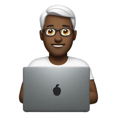 man with laptop rate sticker