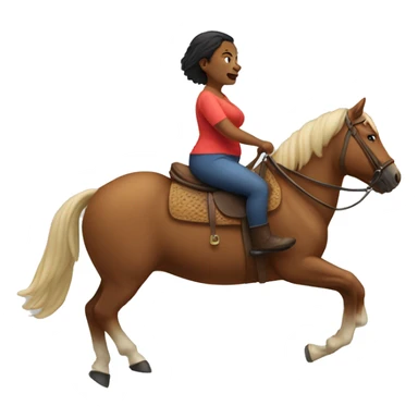 Fat woman riding a horse sticker