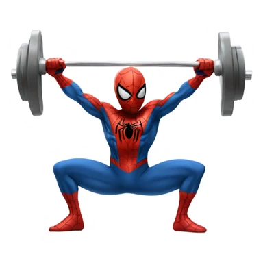 Image of Spider-Man, lifting weights sticker