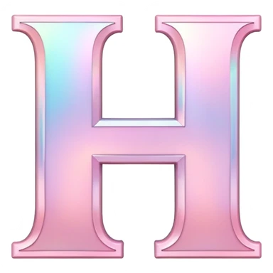 Iridescent pastel pink romantic formal elegant sophisticated Font setting icon with letter H sticker