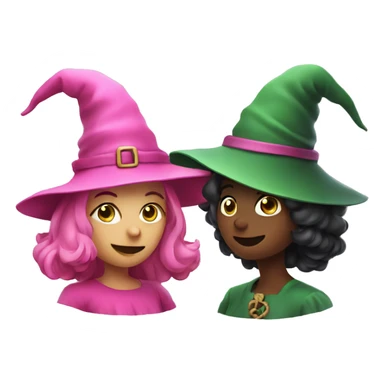 Pink Witch & Green Witch Having A Conversation  sticker