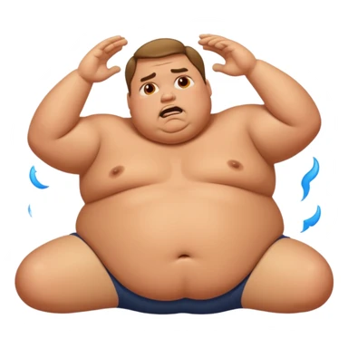 fat guy laying mad pipage sticker