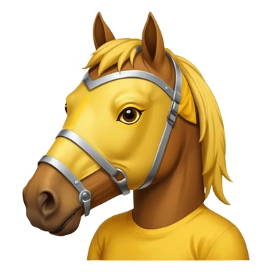 horse with yellow mask and shirt sticker